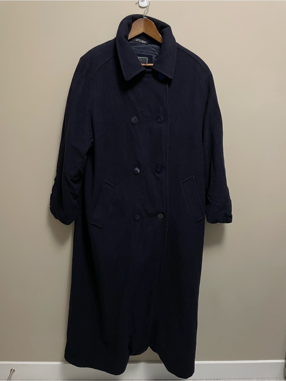 London Fog Navy Blue Wool Trench Peacoat Women’s Size 14
